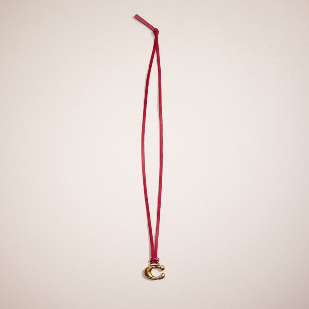Remade Leather Charm Necklace