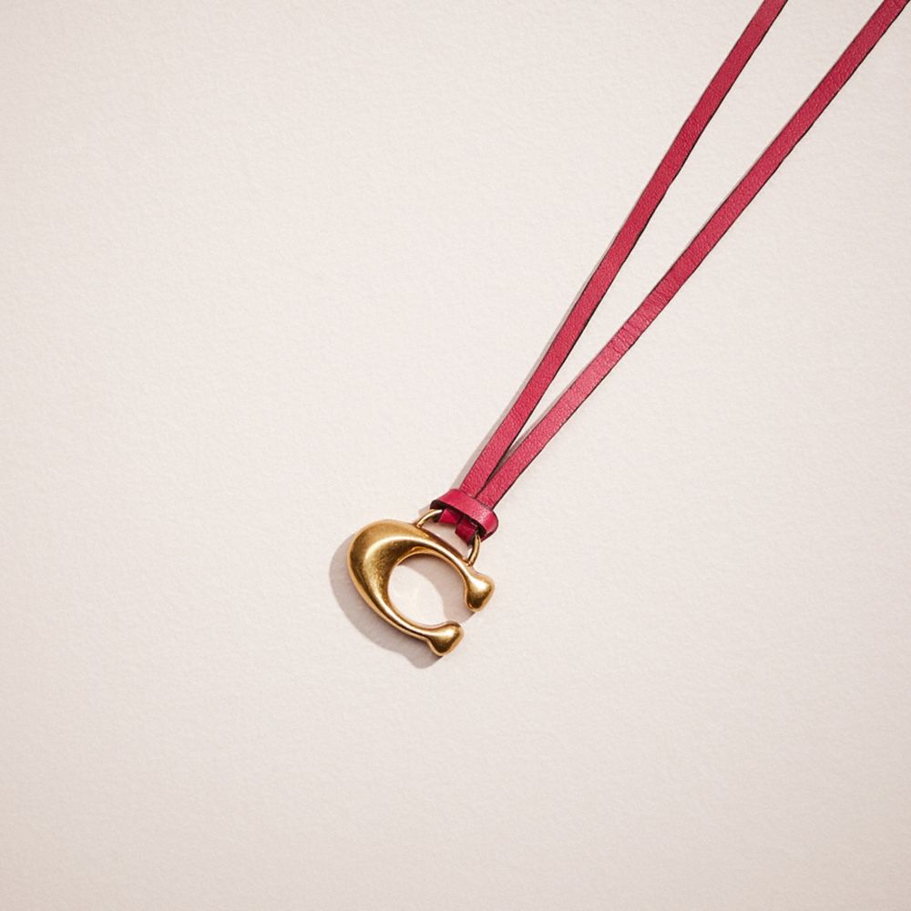Remade Leather Charm Necklace