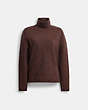 COACH®,LUREX SIGNATURE TURTLENECK SWEATER,wool,Brown,Front View