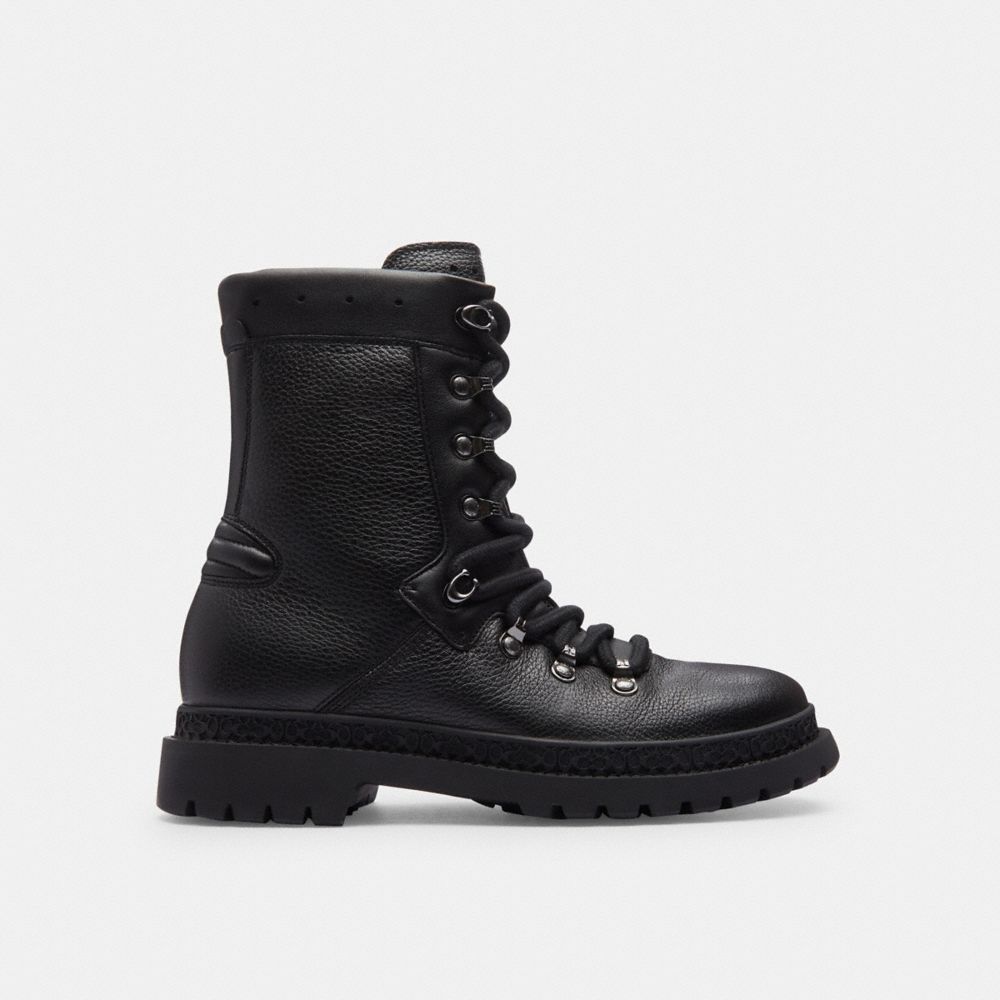 COACH®,CALLAN BOOT,Leather,Black,Angle View