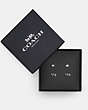 COACH®,CANDY AND BOW STUD EARRINGS SET,Metal,Hematite Multi,Front View
