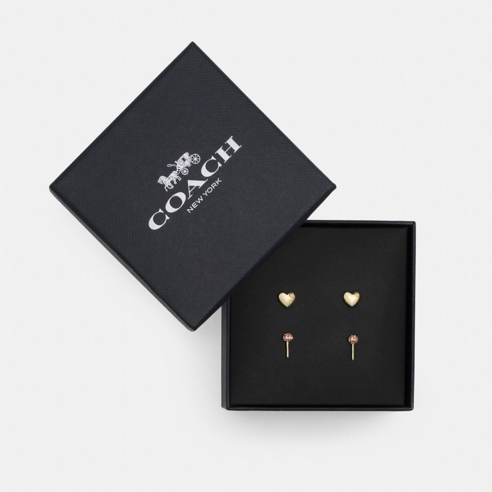 Heart And Lollipop Stud Earrings Set