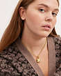 COACH®,STONE PADLOCK PENDANT NECKLACE,Plated Brass,Gold/Multi,Detail View