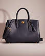 COACH®,RESTORED BROOKE CARRYALL,Polished Pebble Leather,Large,Brass/Midnight Navy,Front View