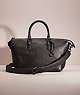 COACH®,RESTORED CARA SATCHEL,Pebble Leather,Pewter/Black,Front View