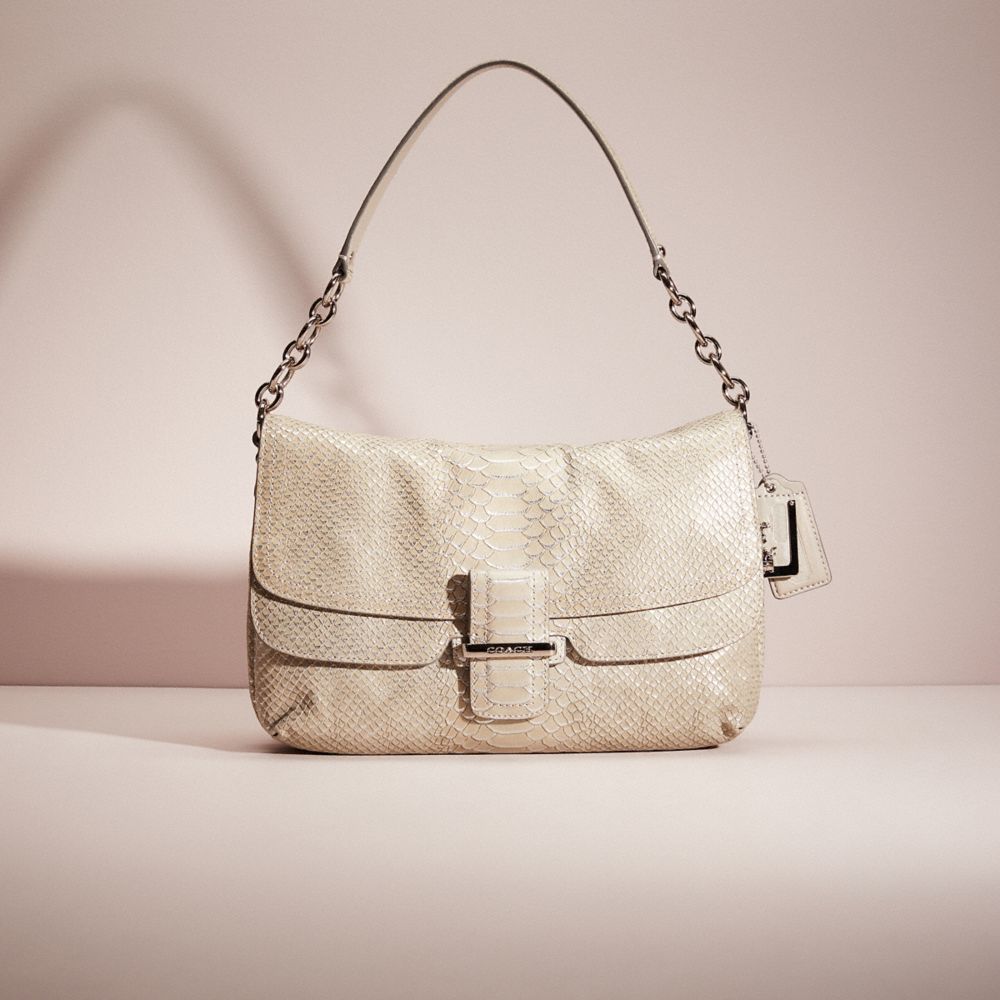 Restored Madison Flap Bag In Embossed Python