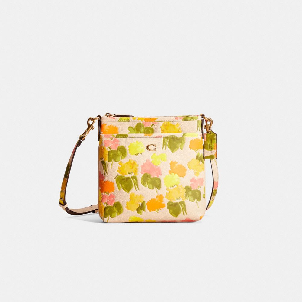 Restored Kitt Messenger Crossbody With Floral Print