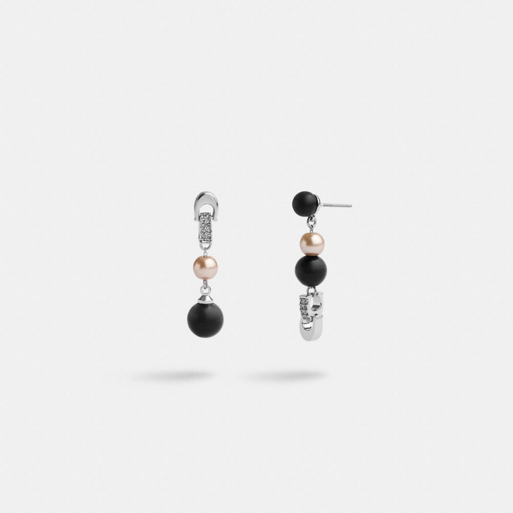 Pearl drop hot sale chain earrings