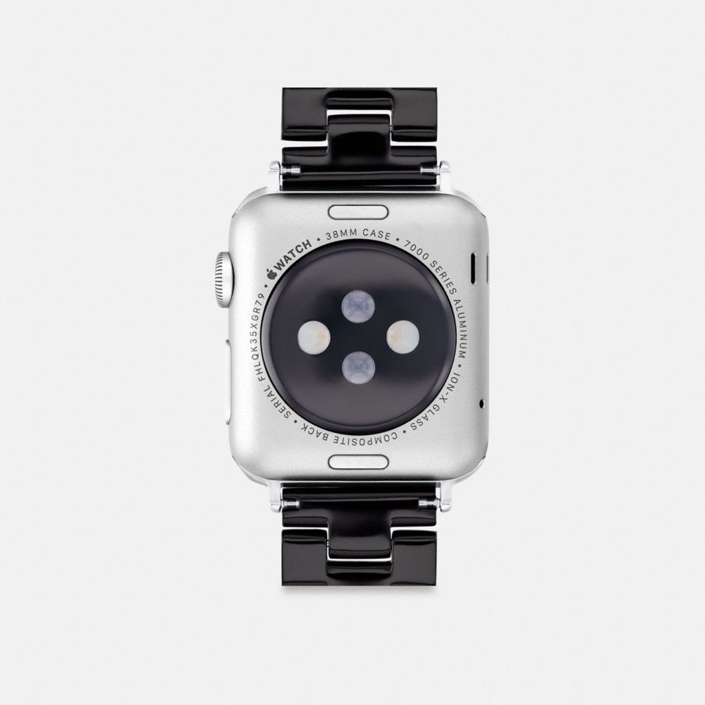 COACH®,APPLE WATCH® STRAP, 38MM, 40MM AND 41MM,Black Signature,Back View