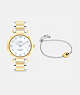 COACH®,CARY WATCH GIFT SET, 34MM,Two Tone,Front View