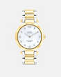 COACH®,CARY WATCH GIFT SET, 34MM,Two Tone,Angle View
