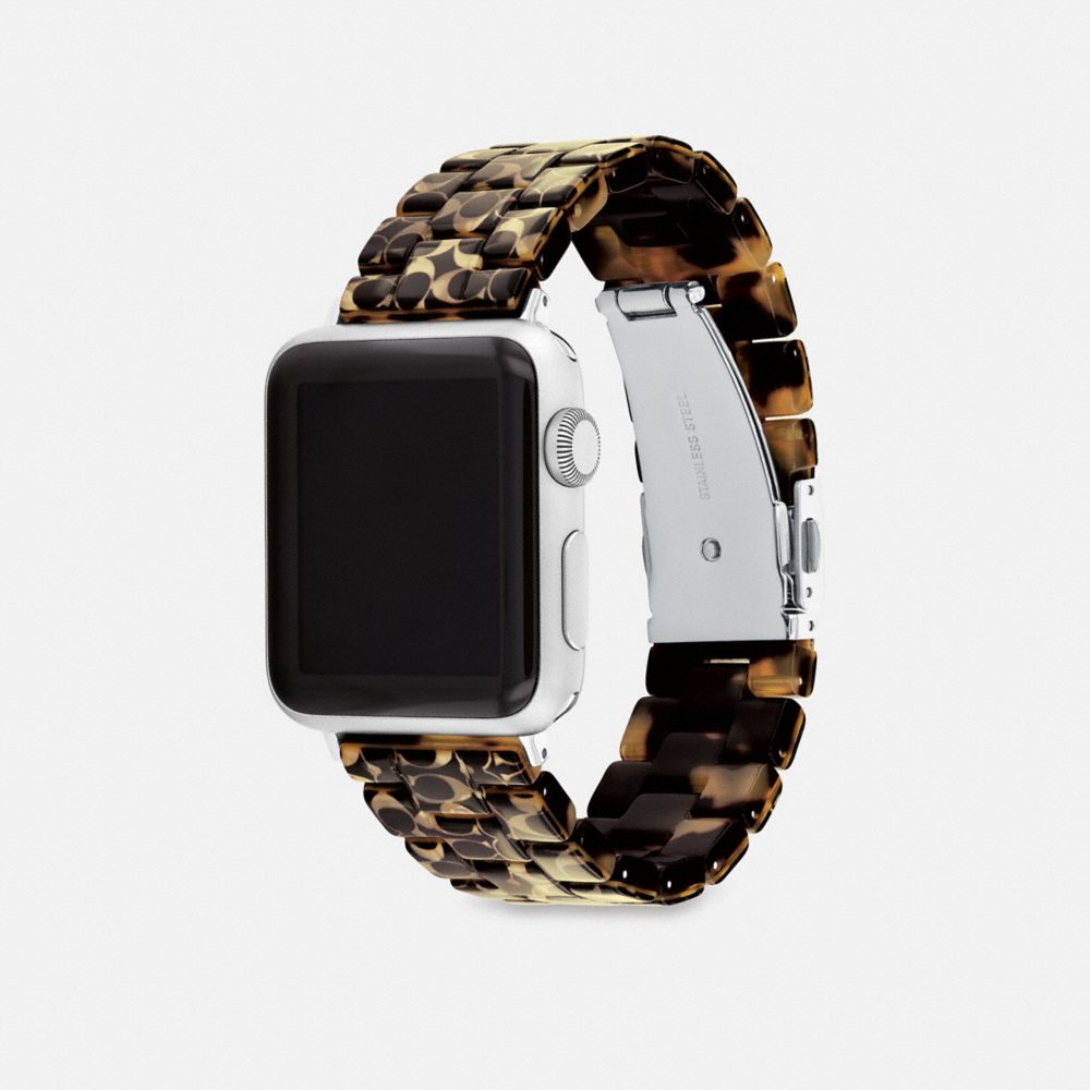 COACH®,APPLE WATCH® STRAP, 38MM, 40MM AND 41MM,Signature Tortoise,Angle View