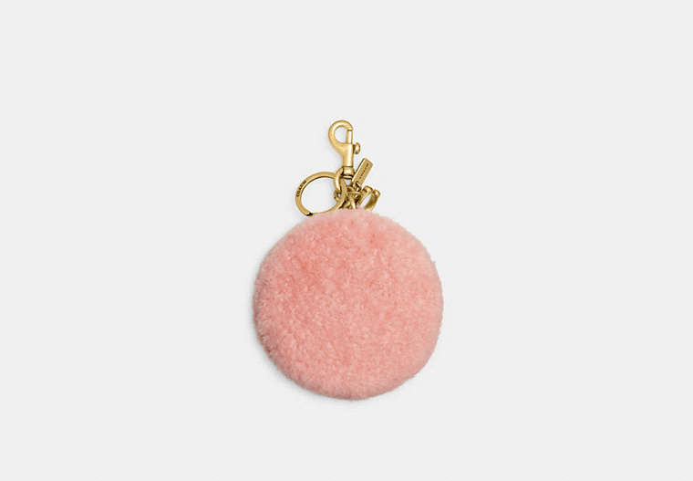 COACH®,COIN CASE IN SHEARLING,Mini,Brass/Pink Carnation,Front View