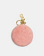 COACH®,COIN CASE IN SHEARLING,Mini,Brass/Pink Carnation,Front View