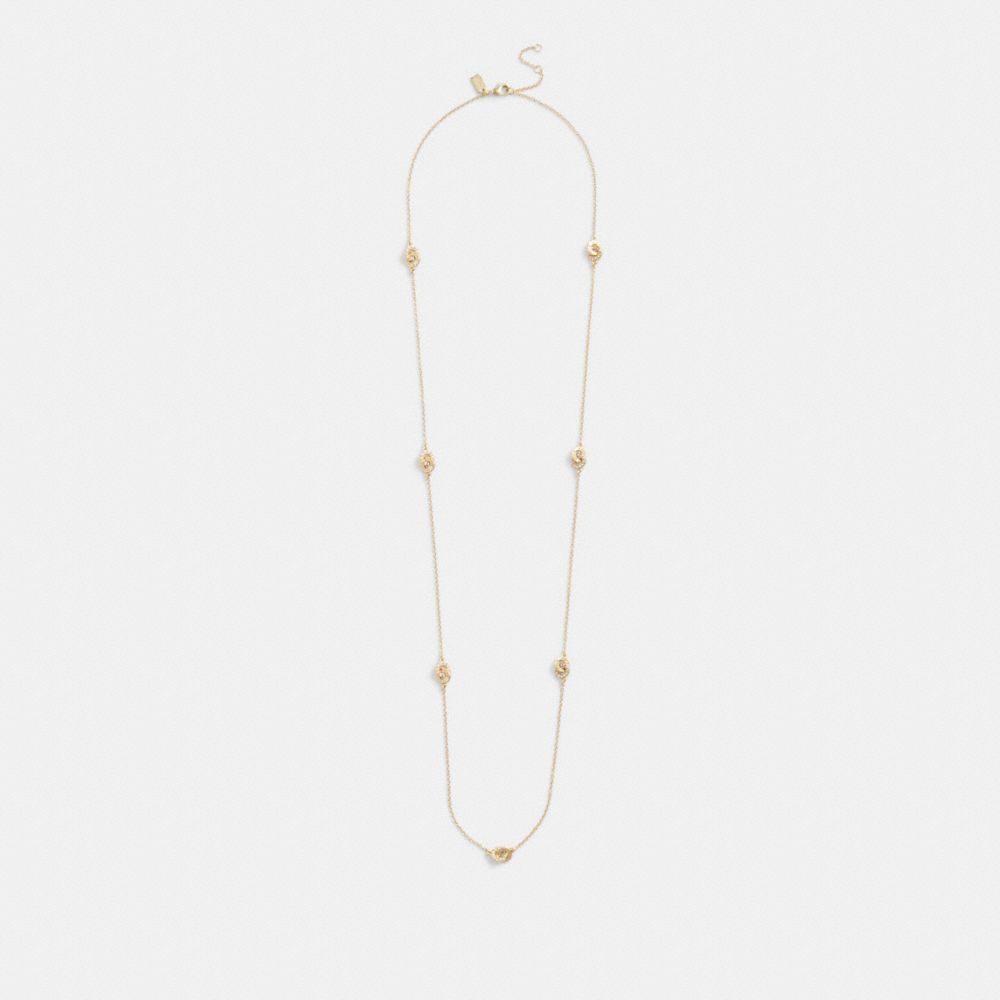 Long hot sale station necklace