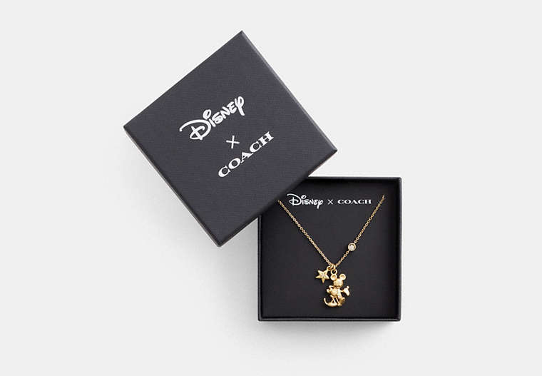 COACH®,DISNEY X COACH HOLIDAY CHARM NECKLACE,Metal,Gold/Multi,Front View