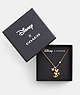 COACH®,DISNEY X COACH HOLIDAY CHARM NECKLACE,Metal,Gold/Multi,Front View