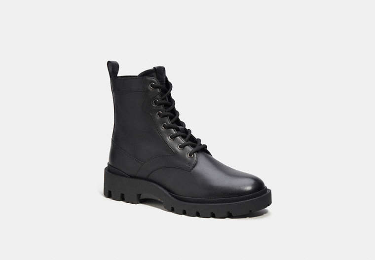 COACH®,CITYSOLE BOOT,Leather,Black,Front View