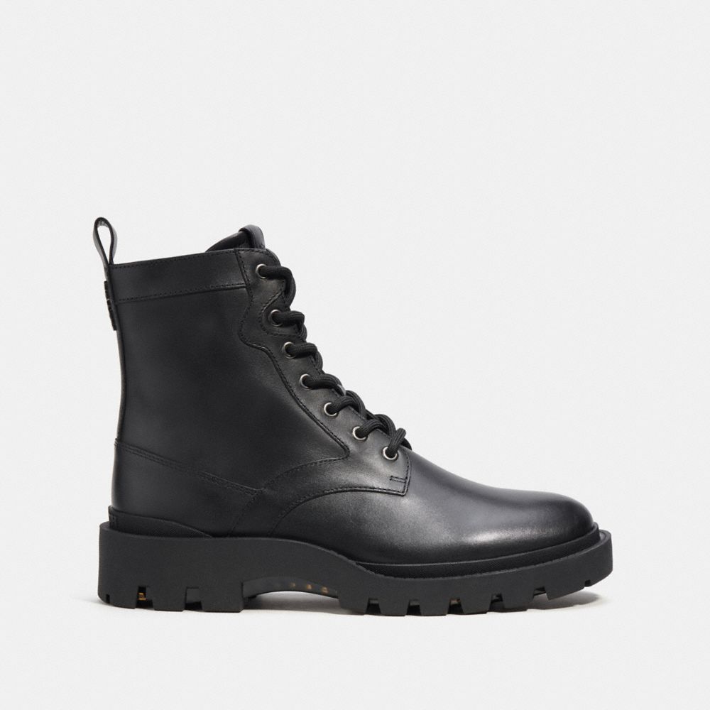 Coach black shop leather boots