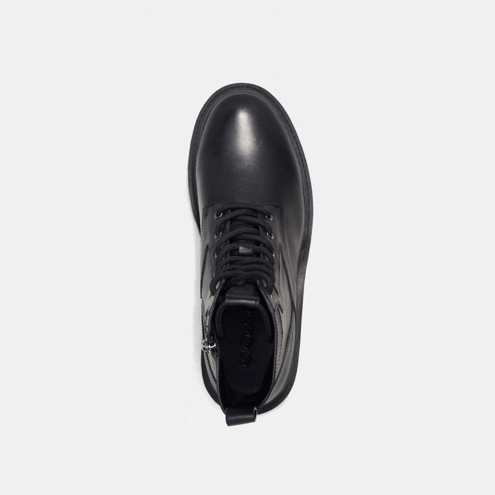 COACH®,CITYSOLE BOOT,Leather,Black,Inside View,Top View