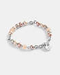 COACH®,PEARL AND PADLOCK BRACELET,Silver/Multi,Front View