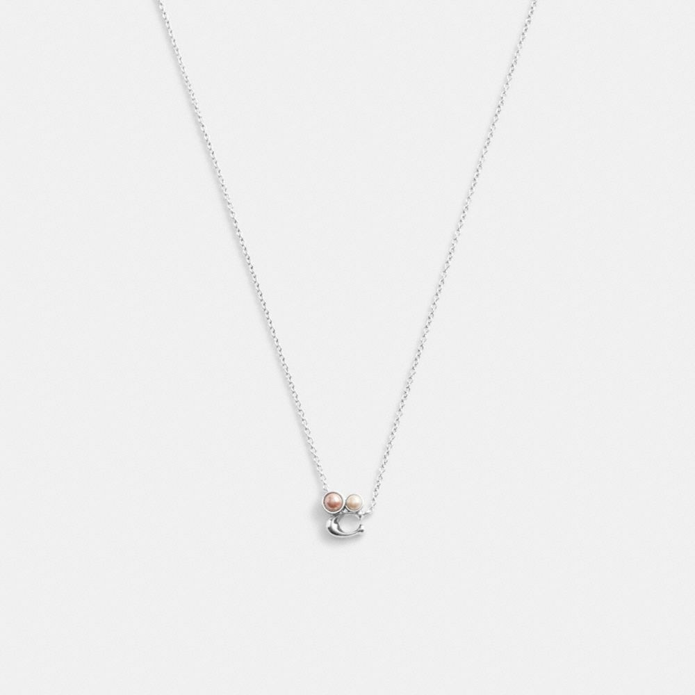 Pearl And Padlock Pendant Necklace