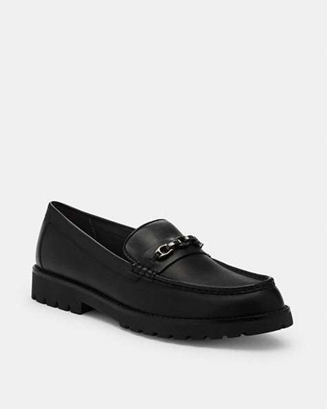 COACH®,BROOKS LOAFER,Leather,Black,Front View