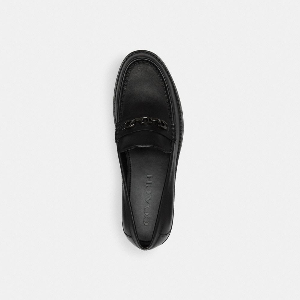 COACH®,BROOKS LOAFER,Leather,Black,Inside View,Top View
