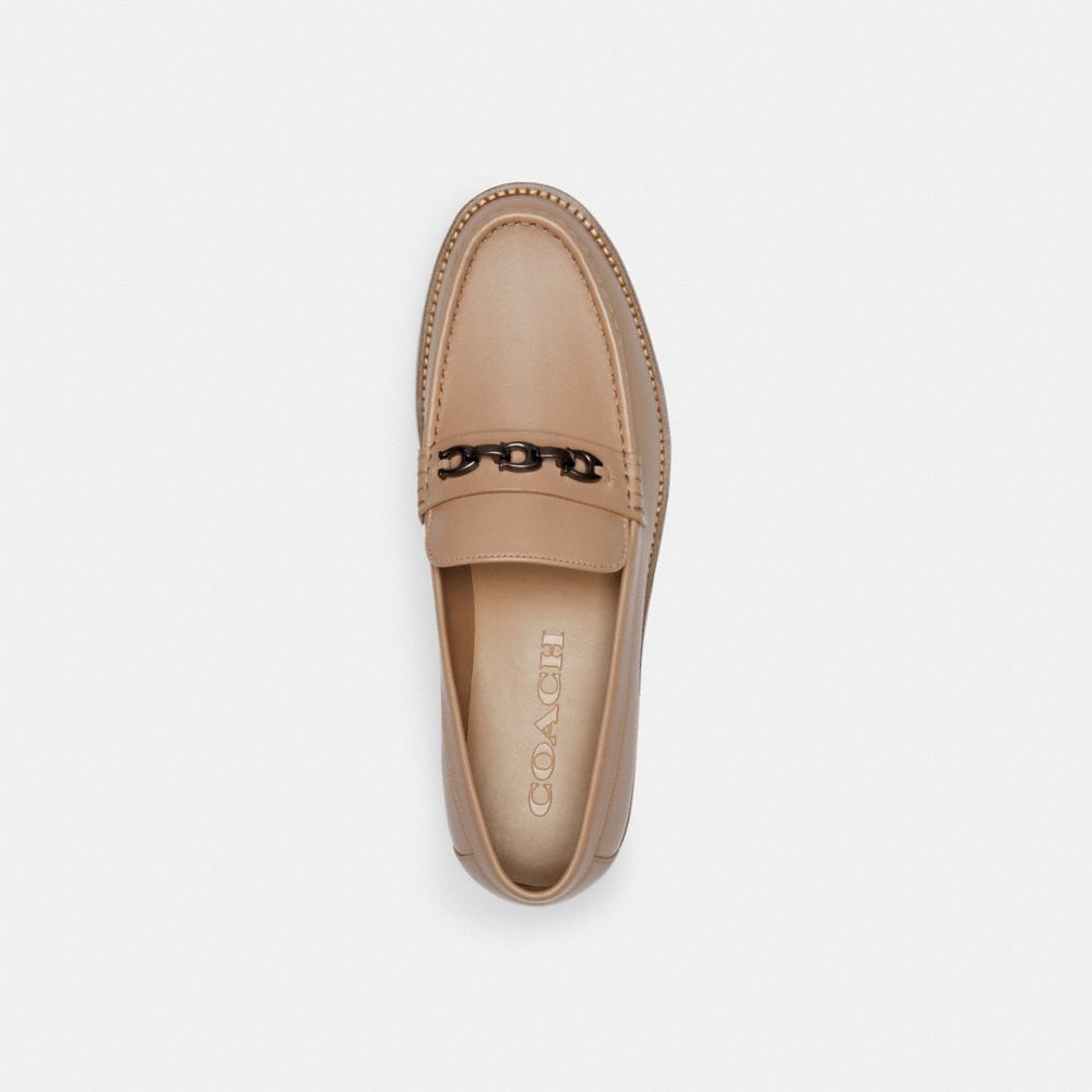 COACH®,BROOKS LOAFER,Taupe,Inside View,Top View