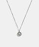 COACH®,STERLING SILVER COIN PENDANT NECKLACE,Sterling Silver,Silver,Front View
