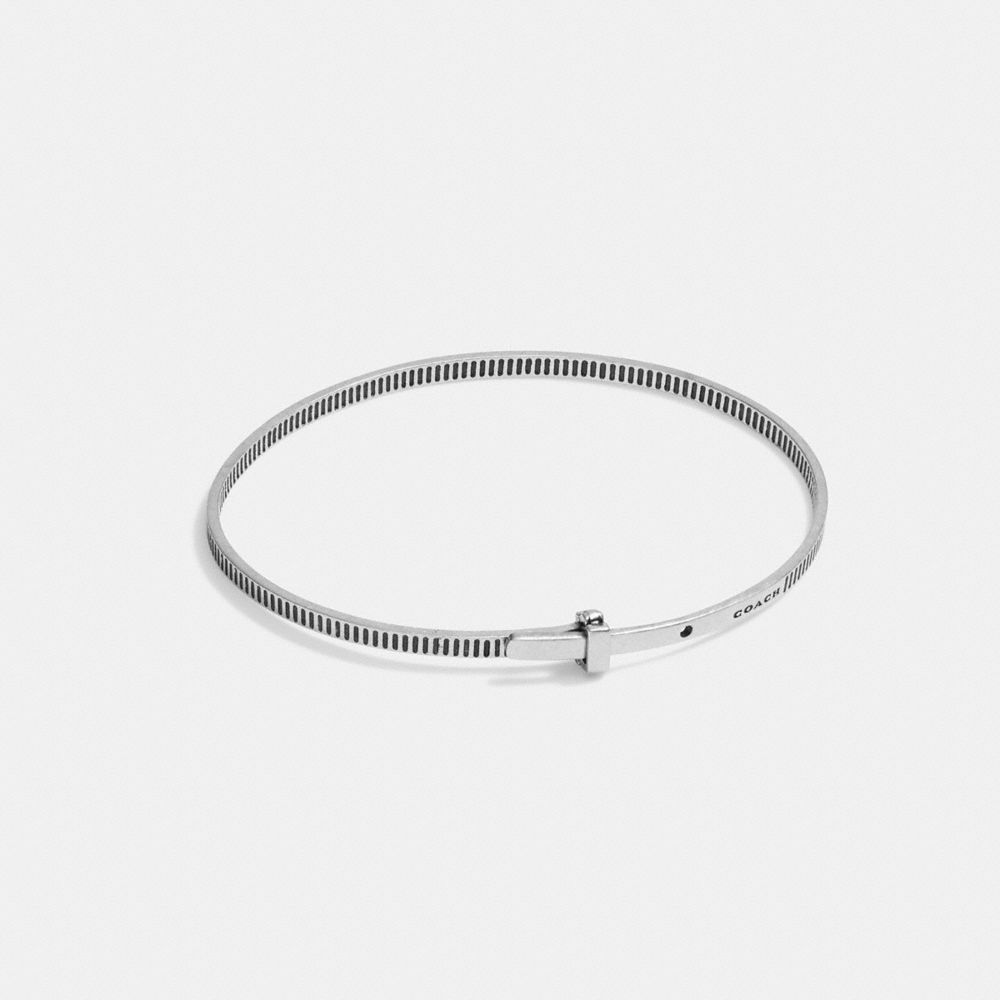 COACH®,STERLING SILVER BANGLE BRACELET,Sterling Silver,Silver,Front View