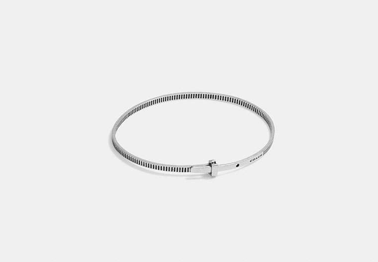 COACH®,STERLING SILVER BANGLE BRACELET,Sterling Silver,Silver,Front View