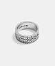 COACH®,STERLING SILVER SIGNATURE RING,Sterling Silver,Silver,Front View
