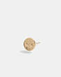 COACH®,14K GOLD COIN SINGLE STUD EARRING,14 K Gold,Gold,Inside View,Top View