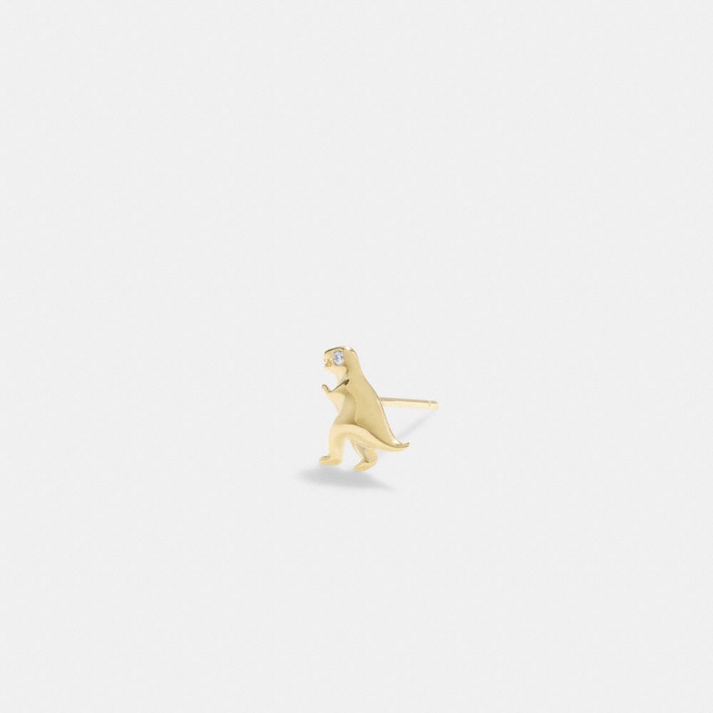 COACH®,14K GOLD REXY SINGLE STUD EARRING,14 K Gold,Gold,Inside View,Top View