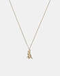 COACH®,14K GOLD REXY PENDANT NECKLACE,14 K Gold,Gold,Front View