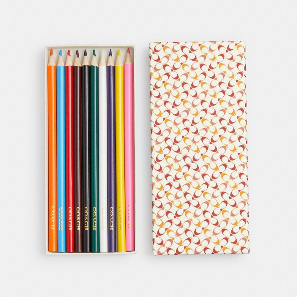 COACH®,Signature Pencil Set,Pencils,Paper,Multi Color,Inside View,Top View