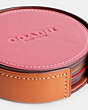 COACH®,COASTER SET,Glovetanned Leather,Multi,Closer View