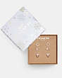 COACH®,SIGNATURE ICE CREAM EARRINGS SET,Mixed Material,Rose Gold,Front View