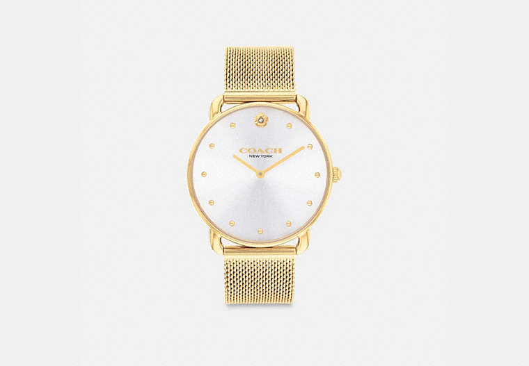 COACH®,ELLIOT WATCH, 36MM,Gold,Front View