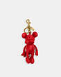 COACH®,DISNEY X COACH MICKEY MOUSE COLLECTIBLE BAG CHARM,Leather,Electric Red,Front View