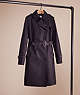 COACH®,RESTORED TRENCH COAT,cotton,Black,Front View