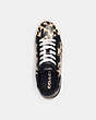 COACH®,LOWLINE LOW TOP SNEAKER WITH PRINT,Leather,Leopard,Inside View,Top View