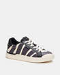 COACH®,LOWLINE LOW TOP SNEAKER WITH PRINT,Leather,Zebra,Front View