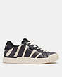 COACH®,LOWLINE LOW TOP SNEAKER WITH PRINT,Leather,Zebra,Angle View