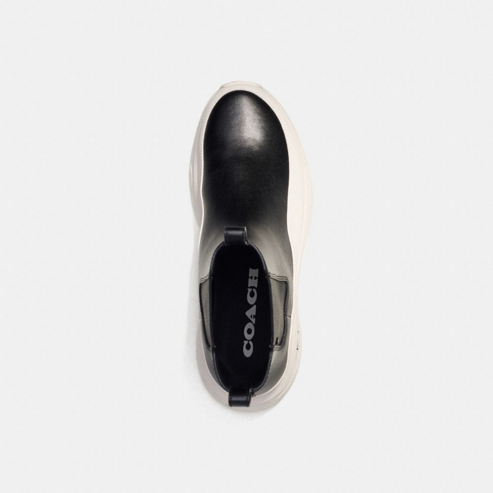 COACH®,C301 Hybrid Boot,EVA,Mesh,Rubber,Leather,Lining Mesh,Chelsea Boots,Color Block,Mixed Media,Pull Tab,Elastic Gore,Ca...,Black,Inside View,Top View