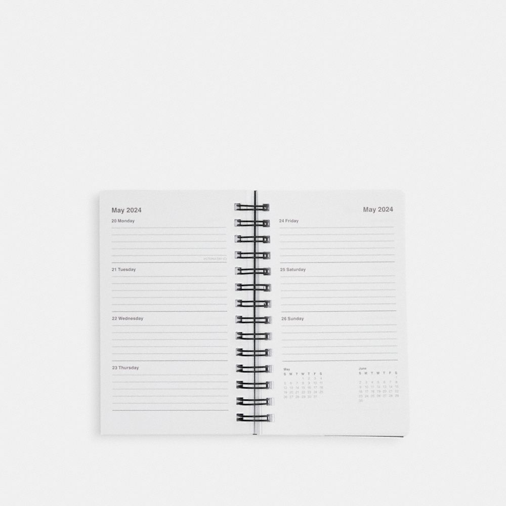 COACH®,2023 - 2024 3X5 SPIRAL DIARY BOOK,Multi,Inside View,Top View
