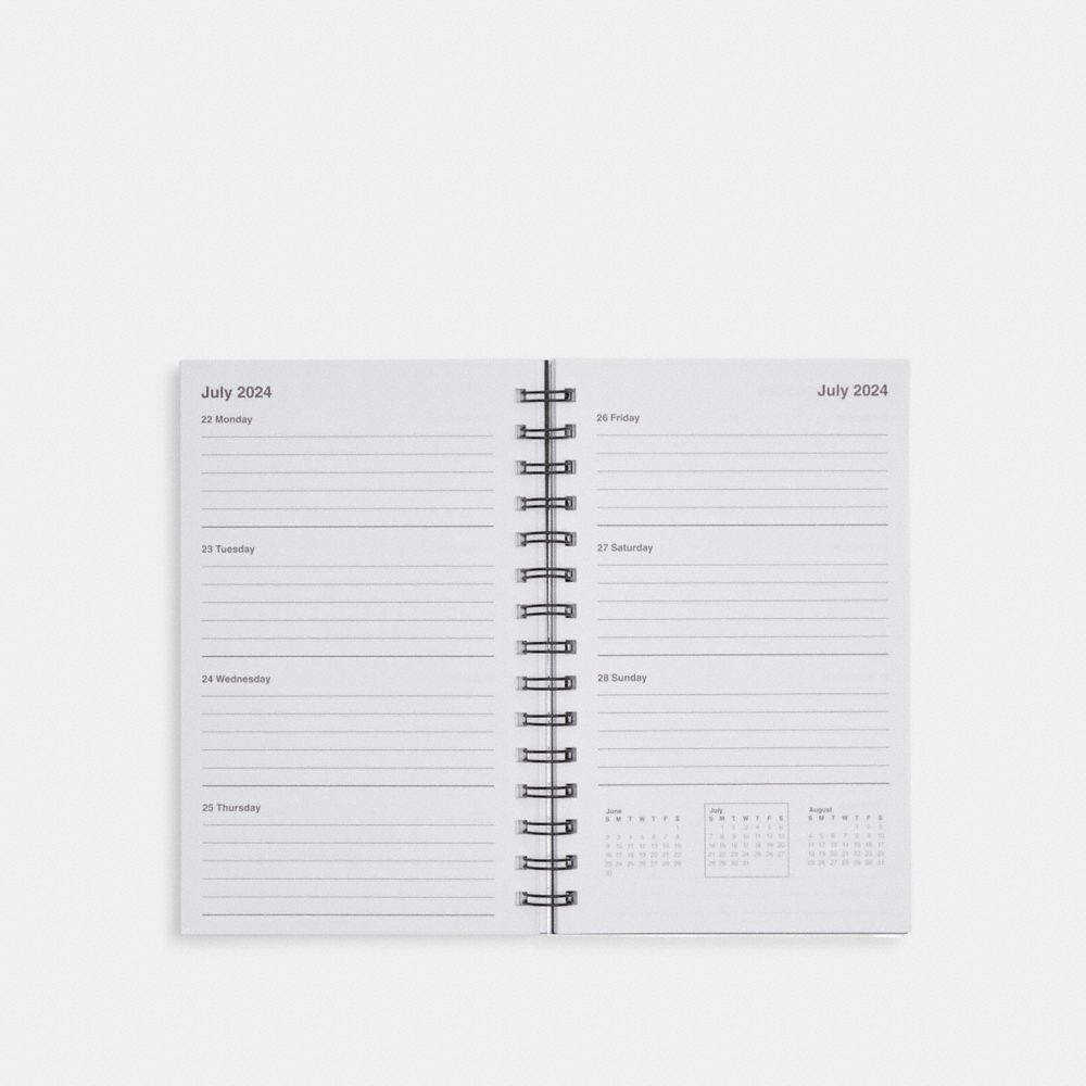 COACH®,2023 - 2024 6X8 SPIRAL DIARY BOOK,Multi,Inside View,Top View