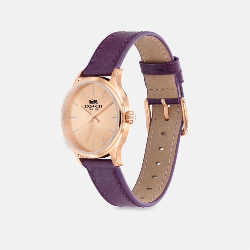 COACH®,RUBY WATCH, 32MM,Deep Berry,Angle View