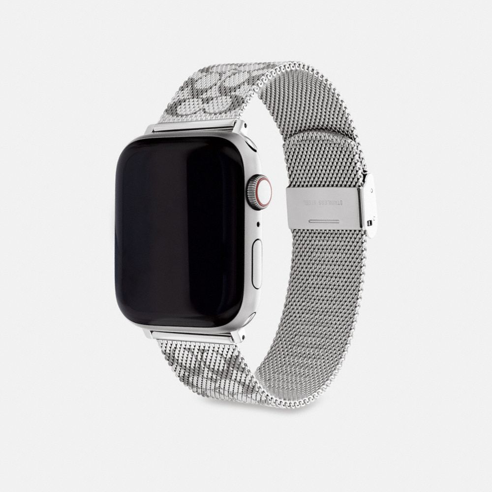 COACH®,APPLE WATCH® STRAP, 42MM AND 44MM,Stainless Steel,Angle View